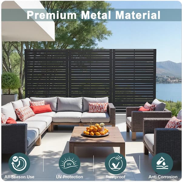 Lumioca 47 in. W x 71 in. H Blinds Black Rectangle Galvanized