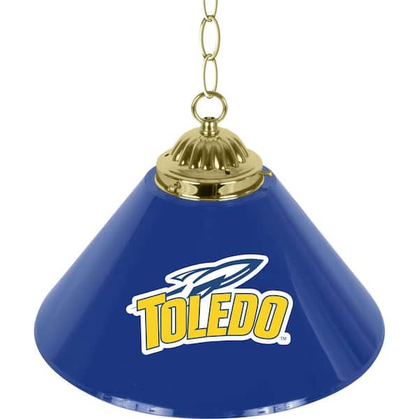 Trademark Global University of Toledo 14 in. Single Shade Stainless Steel Hanging Lamp