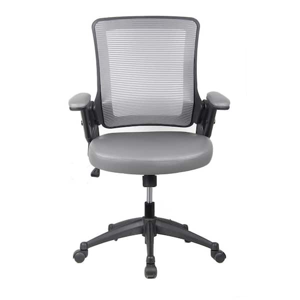 Wateday Gray Mid-Back Mesh Executive Chair with Height Adjustable Arms