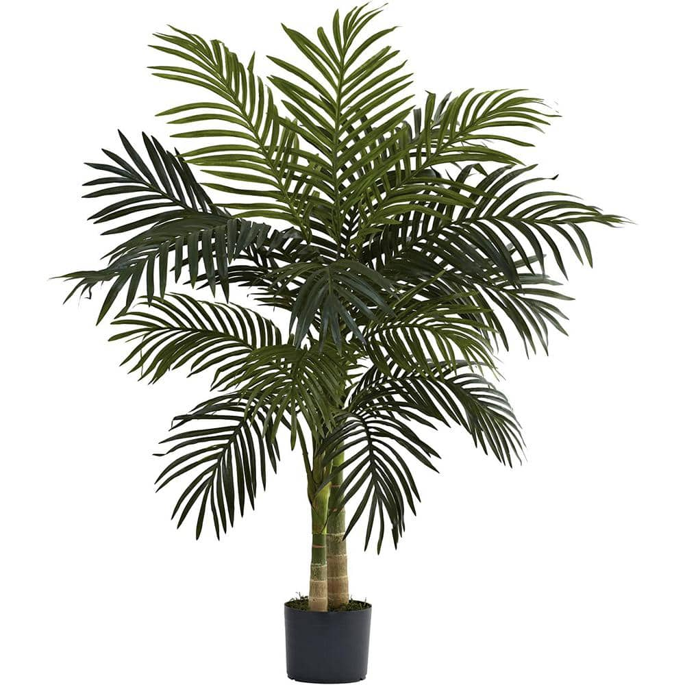 Cubilan 4 ft. Green Artificial Golden Cane Palm Tree M4NK01 - The Home ...