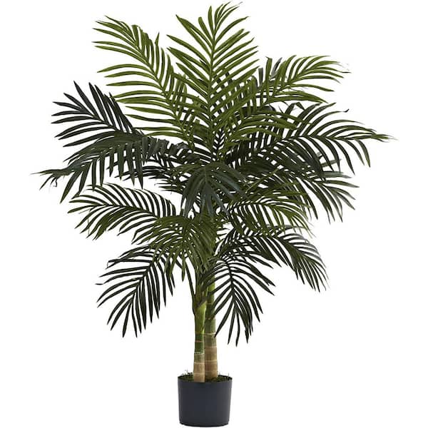 Cubilan 4 ft. Green Artificial Golden Cane Palm Tree