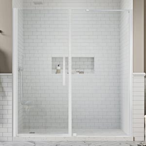 Pasadena 59-1/16 in. W x 72 in. H Pivot Frameless Shower Door in Chrome