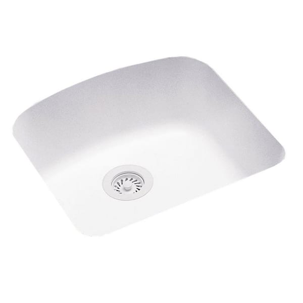 Swan Undermount Solid Surface 20.9 in. 0-Hole Single Bowl Kitchen Sink in White