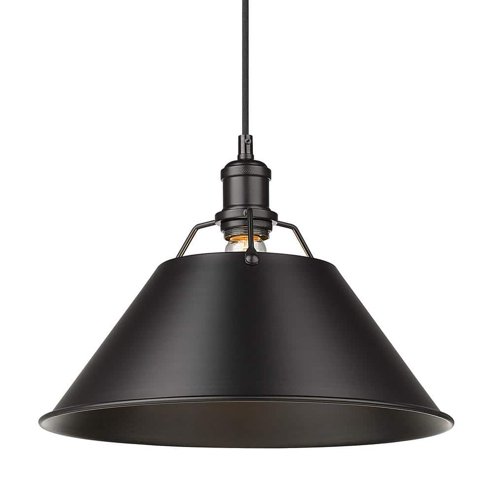 Matte Black Glass Transitional Pendant Light