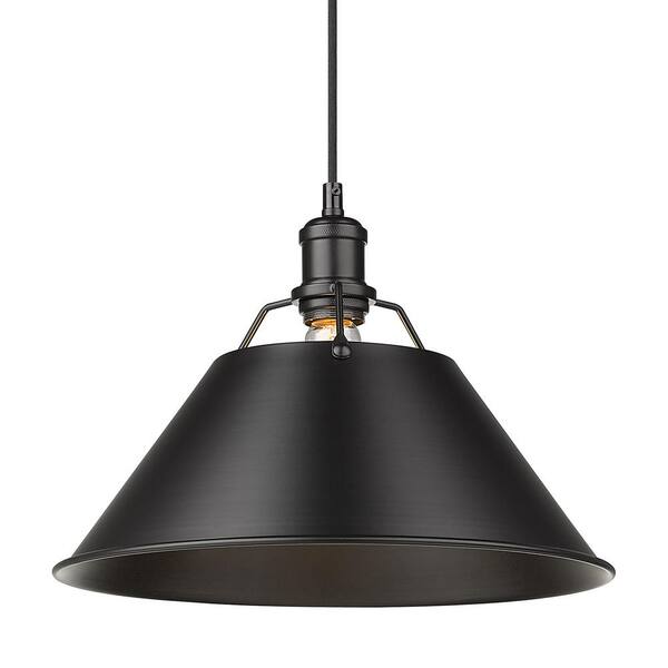 Golden Lighting - Orwell 1-Light Matte Black Standard Pendant