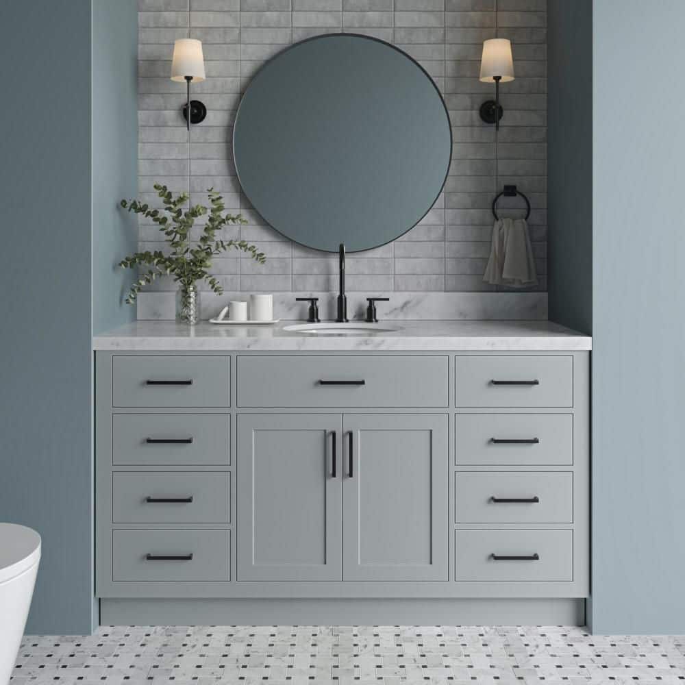 ARIEL Hepburn 60 in. W x 22 in. D x 36 in. H Bath Vanity in