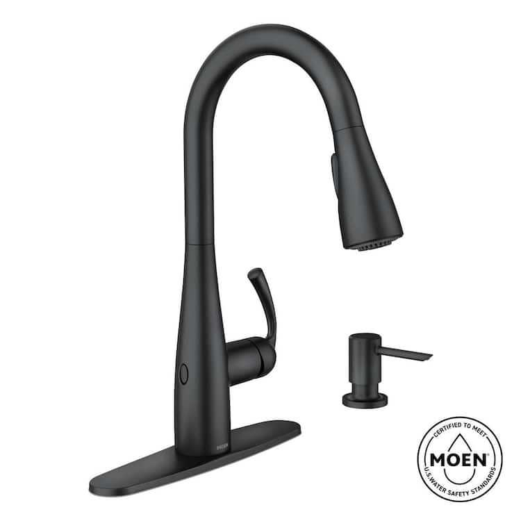 MOEN Essie Touchless Single-Handle Pull-Down Sprayer Kitchen Faucet with MotionSense Wave and Power Clean in Matte Black
