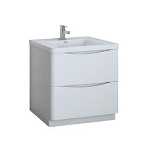 Fresca Tuscany 48 in. Modern Double Bath Vanity in Glossy White with ...