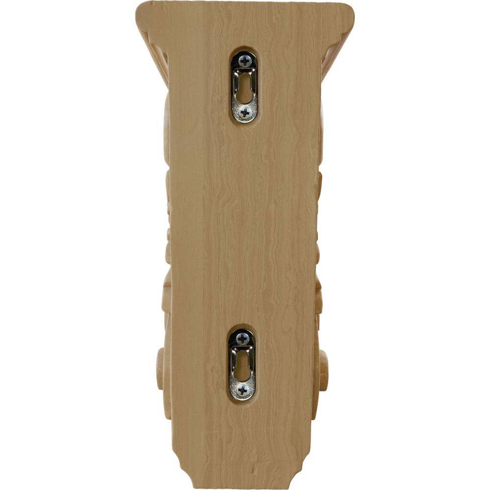 Hand-Carved Cherry Wood Shell Corbel, 10" Height