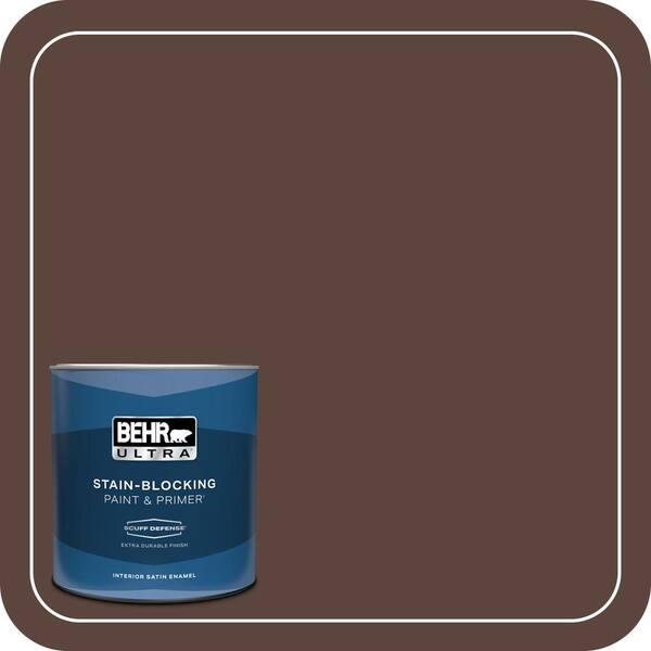 BEHR ULTRA 1 qt. #T15-5 Heritage Oak Extra Durable Satin Enamel Interior Paint & Primer