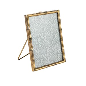 5 in. x 7 in. Antique Gold Metal Bamboo-Style Picture Frame