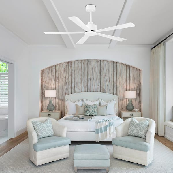 Breezary Melony 52 in. 6-Speed Indoor White Ceiling Fans with