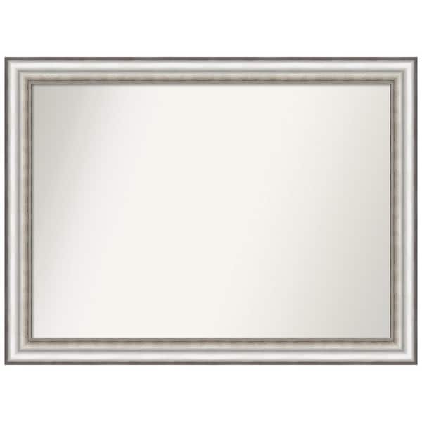 Amanti Art Salon Silver 43.25 in. x 32.25 in. Non-Beveled Modern Rectangle Framed Wall Mirror in Silver