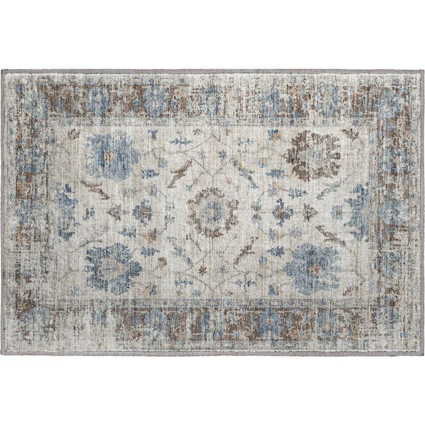 Mayfield Premium Machine Washable Abstract AMF1976 Putty 2 ft. x 3 ft. Accent Rug