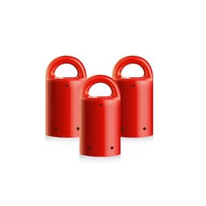 Heavy-Duty Indoor Outdoor Neodymium Anti-Rust Magnet, Magnetic Stud Finder, Key Organizer in Red (3-Pack)