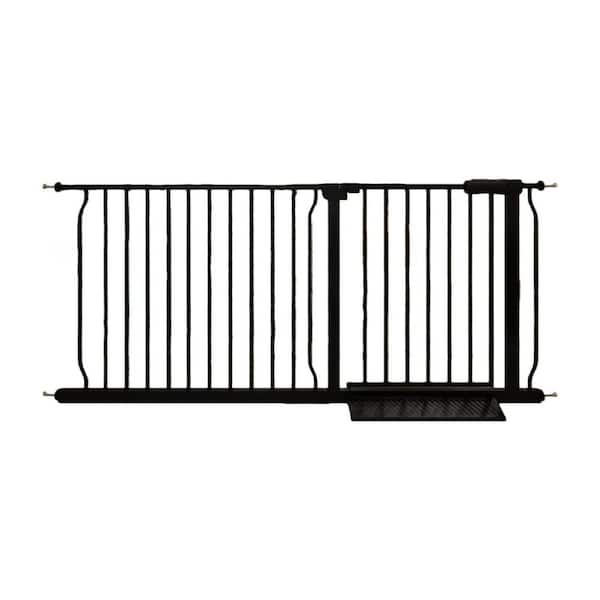 30in.Hx57.5-62.2in.W Pressure Mounted Safety Child Gate,Durable Black Steel Auto-Close Pet Fence for Stairs and Doorways