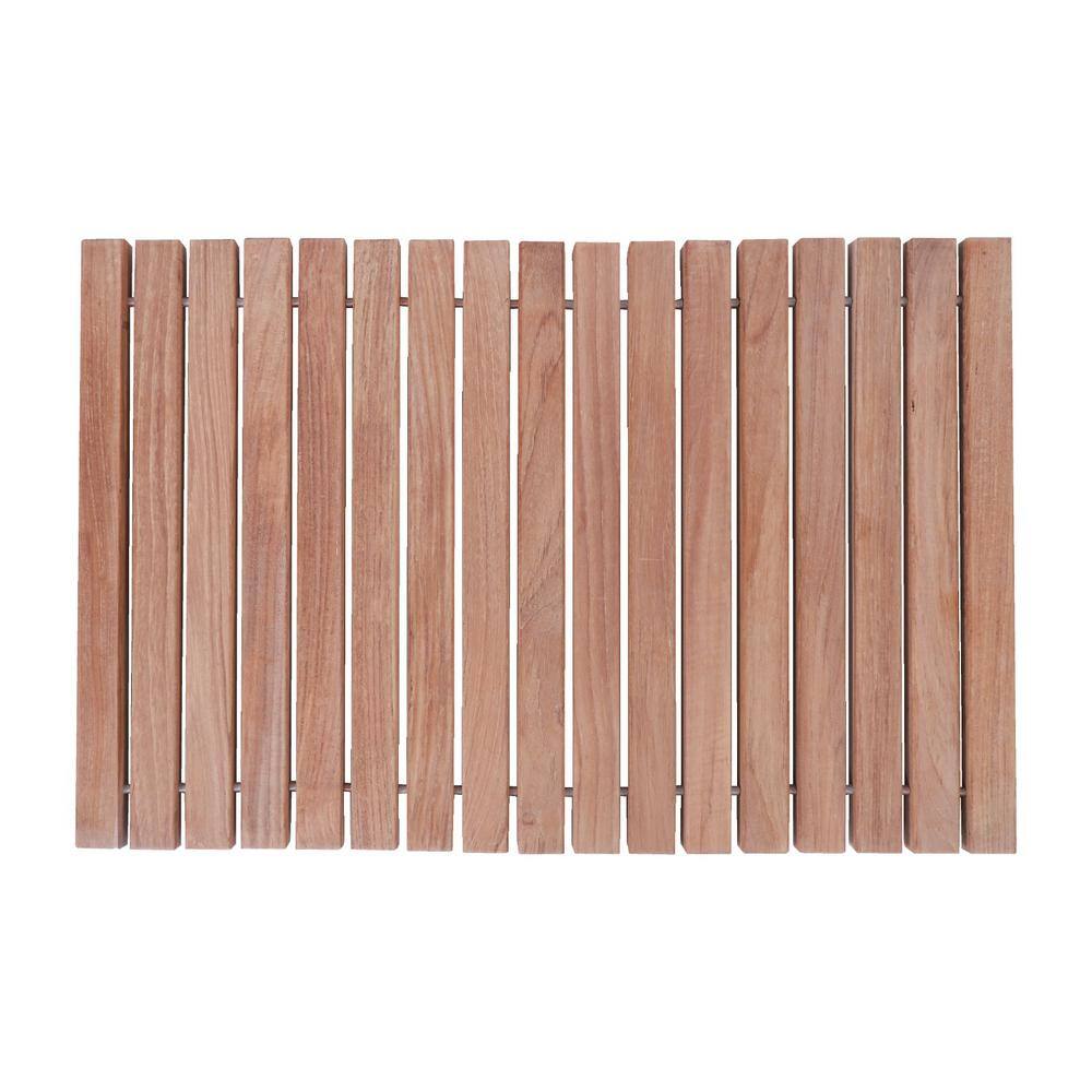 Nordic Teak 23.62" x 15.75" Shower and Bath Mat with Rubber Feet