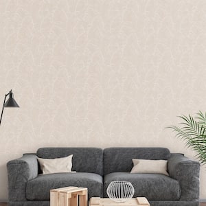 Bazaar Collection Neutral/Taupe Broad Leaf Design Non-Woven Non-Pasted Wallpaper Roll (Covers 57 sq.ft.)