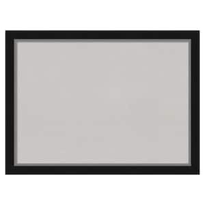 Eva Black Silver Narrow Framed Grey Corkboard 31 in. x 23 in Bulletin Board Memo Board