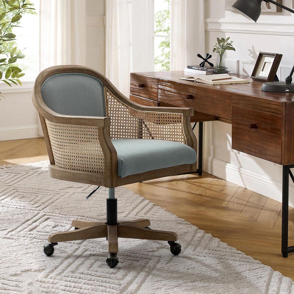 JAYDEN CREATION Cyril Blue Adjustable Height Task Chair with