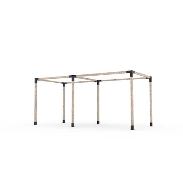 TOJA GRID 8 ft. L x 18 ft. W Double Pergola Kit with 2 White Shade