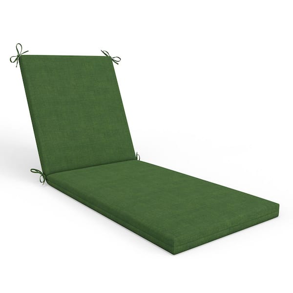 Pillow Perfect Solid Twill 23 in W x 3 in H Outdoor 1-Piece Solid Back Chaise Lounge Cushion 1-Count in Green Splash