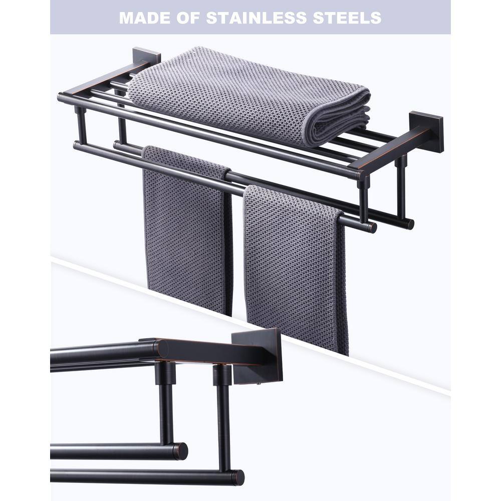 Oil Rubbed Bronze 24" Wall Mounted Towel Rack
