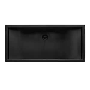 Ariaso 30 in. x 14 in . Bathroom Sink in Gunmetal Black Stainless Steel