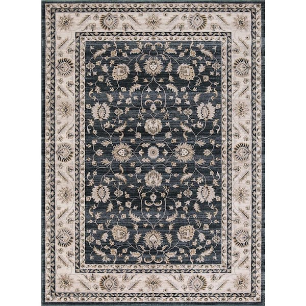 Concord Global Trading Kashan Collection Mahal Green Rectangle Indoor 9 ft. 3 in. x 12 ft. 6 in. Area Rug