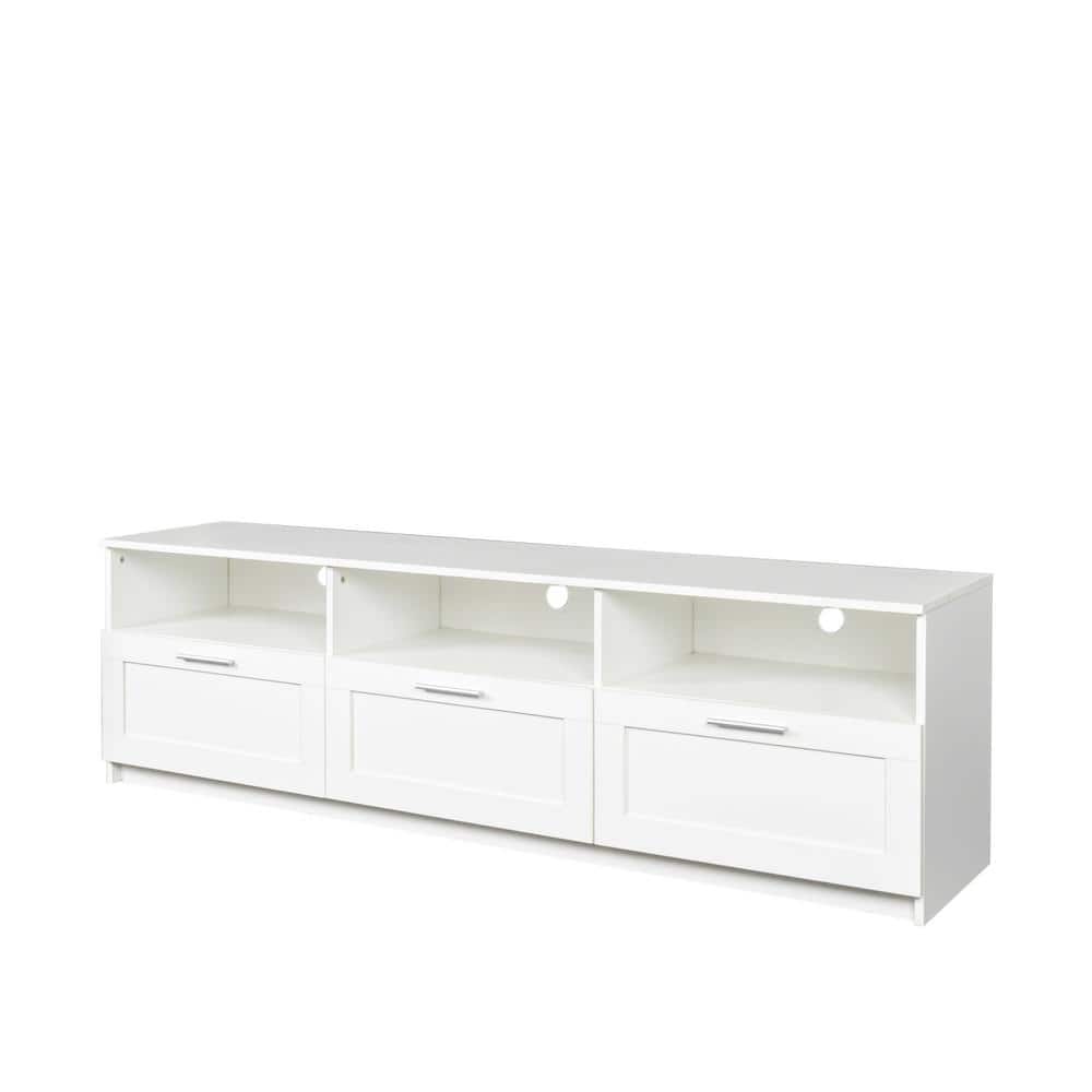 70.87 in. W x 16.14 in. D x 20.87 in. H Bathroom White Linen Cabinet