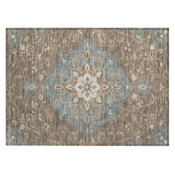Chantille Machine Washable Indoor/Outdoor Abstract ACN2958 Denim 3 ft. x 4 ft. Area Rug