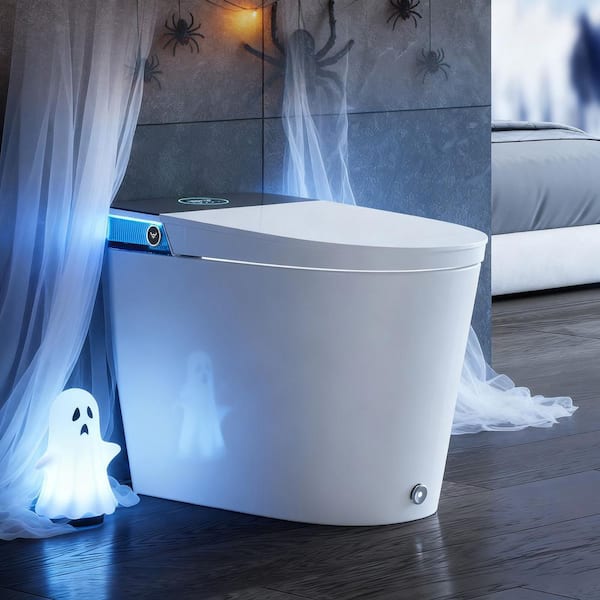 ADA Height Elongated Smart Bidet Toilet in White with Water Tank, Pump, Map Flush 1000g, Auto Open/Close, Deodorization