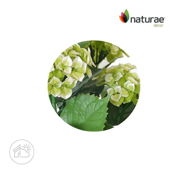 NATURAE DECOR Artificial White Hydrangea 24 in. OUT-HYDWH-24-1P