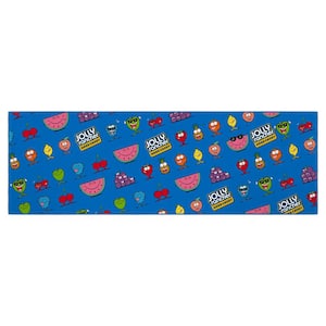 Blue/Multi 2 ft. x 5 ft. For Man Cave Bedroom Kitchen Jolly Rancher Characters Washable Non-Slip Runner Rug