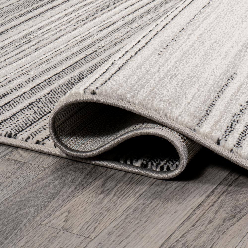 Austin Gradient Striped Gray and Black 5 x 8 Area Rug