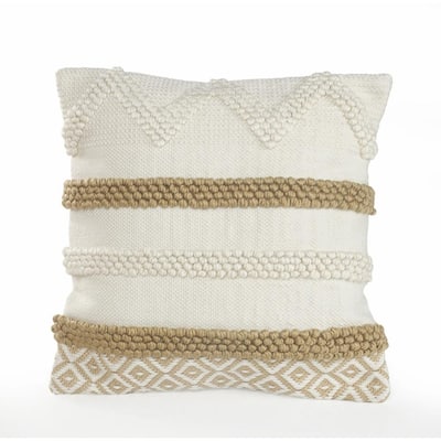 Benjara 36 x 14 Cotton Accent Pillow with Trimmed Fringe Details Gray and Cream Set of 4 Benjara 36 x 14 Cotton Accent Pillow with Trimmed Fringe Details Gray and Cream Set of 4
