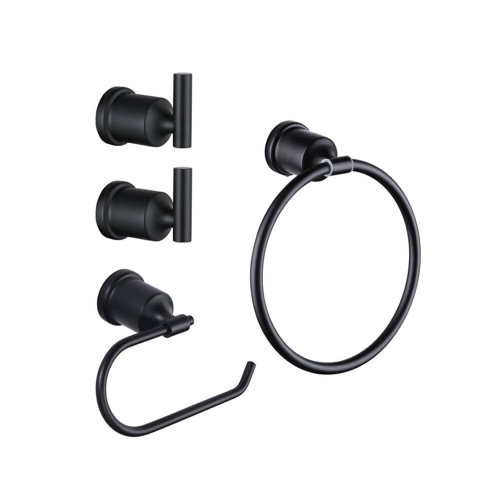 4 -Piece Bath Hardware Set with Mounting Hardware in Matte Black price history on PriceWatchPro