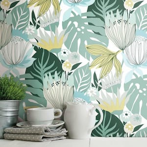 Retro Tropical Leaves Peel and Stick Wallpaper (Covers 28.18 sq. ft.)