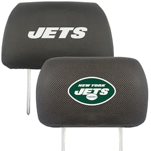 NFL New York Jets Black Embroidered Head Rest Cover Set (2-Piece)