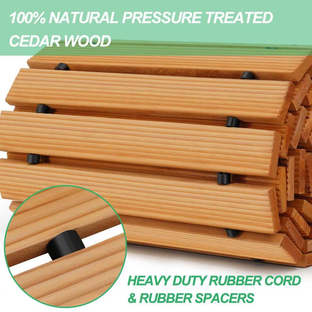 8 ft. Natural Cedar Roll-Up Garden Pathway