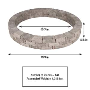 Rumblestone 79.3 in. x 10.5 in. Concrete Tree Ring Kit in Greystone