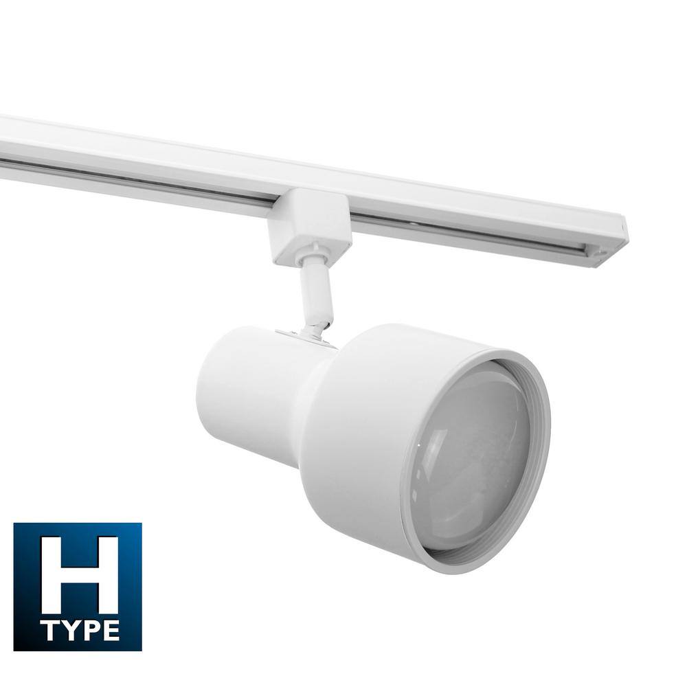White 4-Foot Adjustable Track Lighting Kit with Step Heads