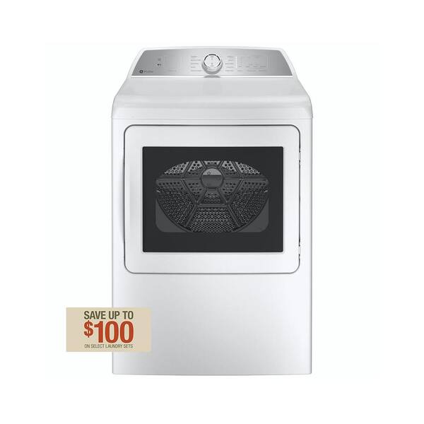 GE Profile 7.4 cu. ft. Smart White Electric Dryer with Sanitize Cycle and Sensor Dry, ENERGY STAR