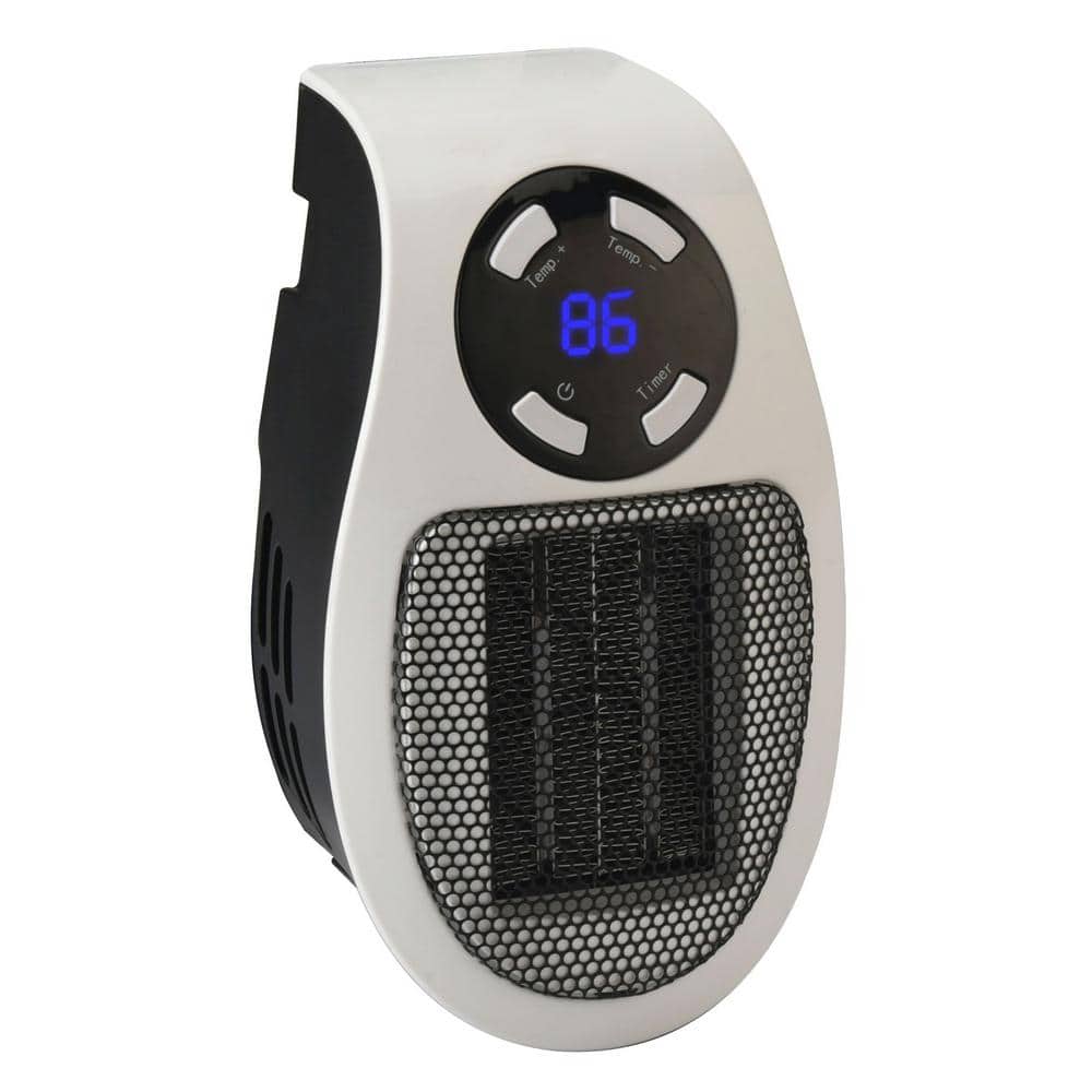 Ontel Handy Heater Plug-In Personal Heater for Quick and Easy Heat,  Features Compact Design, Digital Display, and On/Off Timer - Great for  Travel