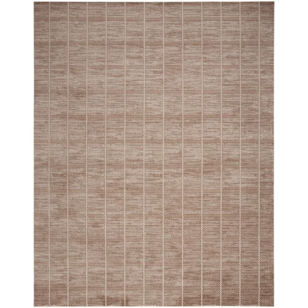 Nourison Serenity Home Mocha Ivory 5 ft. x 7 ft. Linear Contemporary Area Rug