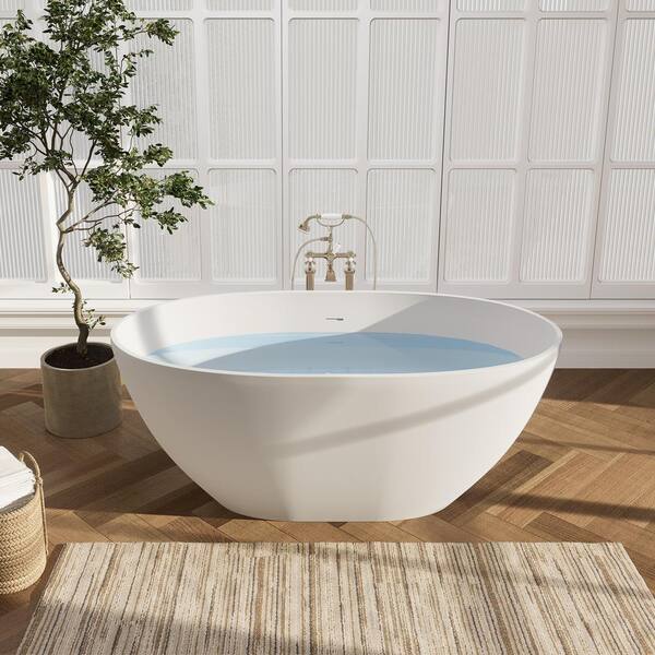 Altair Euston 55 in. x 30 in. Soaking Bathtub with Center Drain in