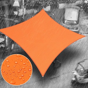 Waterproof 14' x 14' Square Shade Sail - Orange