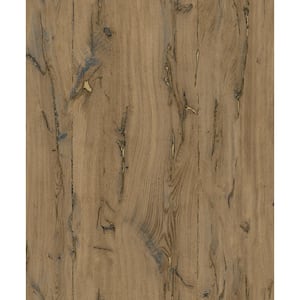 Jackson Light Brown Wooden Plank Wallpaper Sample