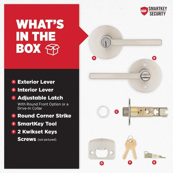 Kwikset Halifax Satin Nickel Keyed Entry Round Door Handle