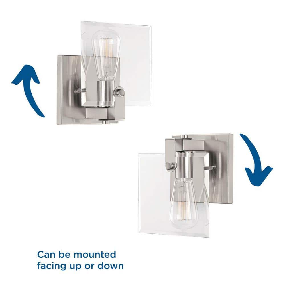 Glayse Brushed Nickel 7" Modern Bathroom Sconce